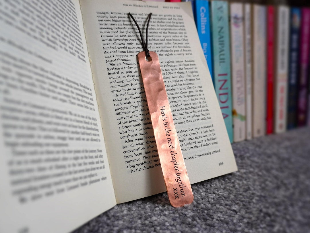 Personalised Hammered Copper Bookmark