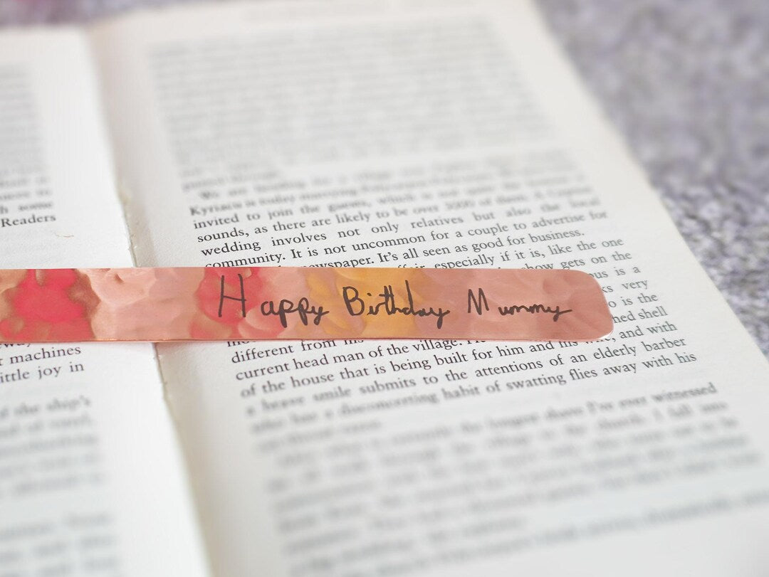 Your Child's Handwriting – Hammered Copper Bookmark