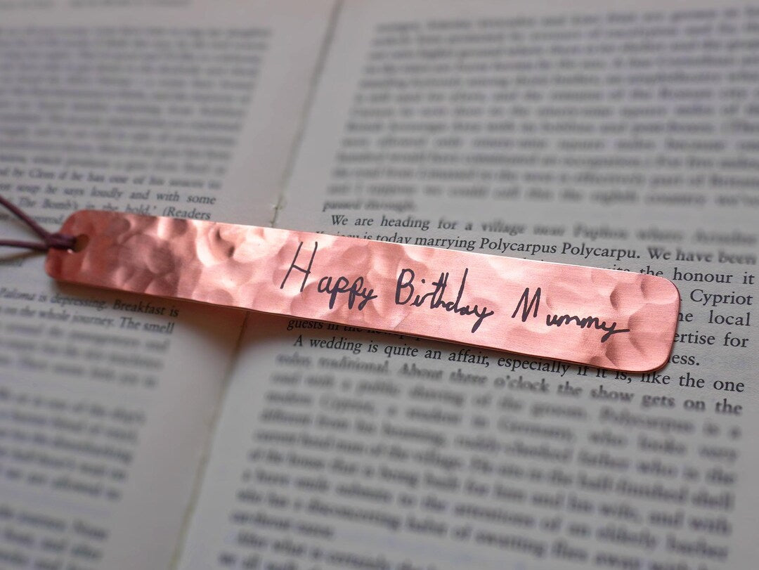 Your Child's Handwriting – Hammered Copper Bookmark