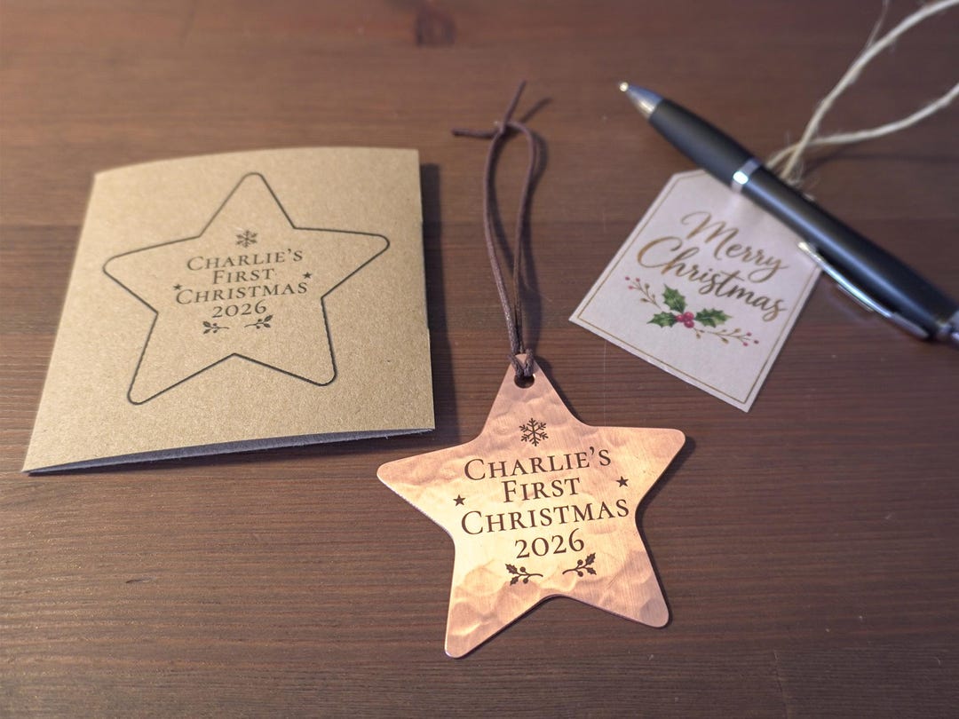 Personalised Baby's First Christmas Copper Star Ornament