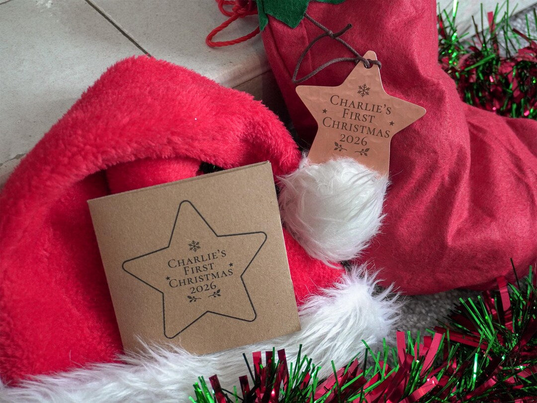 Personalised Baby's First Christmas Copper Star Ornament