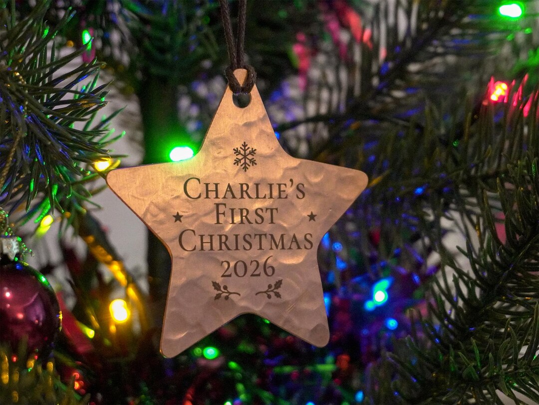 Personalised Baby's First Christmas Copper Star Ornament