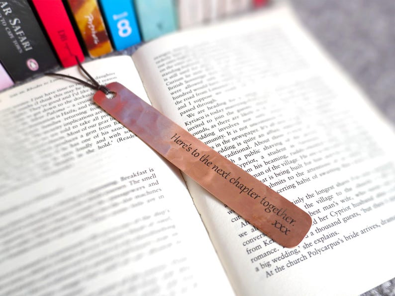 Personalised Hammered Copper Bookmark