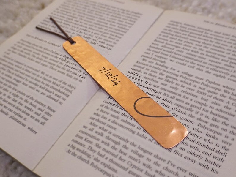 Lovers' Copper Bookmarks – Personalised Pair with Split Heart