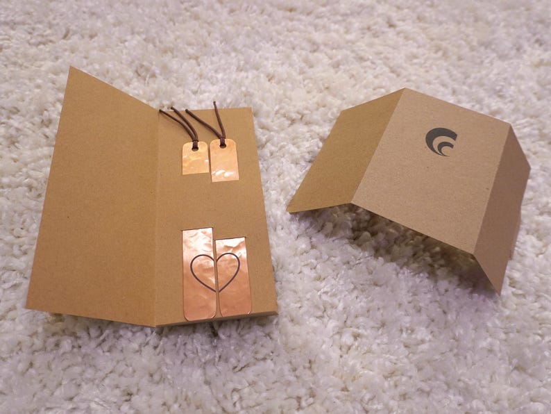 Lovers' Copper Bookmarks – Personalised Pair with Split Heart